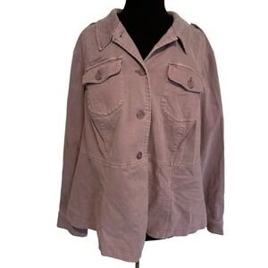 Torrid Dusty Rose Lightweight Shirt Jacket Size 4 Button Front Utility Style